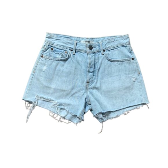 GRLFRND Helena Shorts in Distressed Light Blue SIZE 24 NWT - Picture 4 of 10